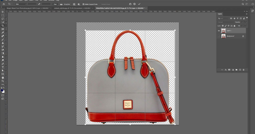How to crop images in photoshop without background?
